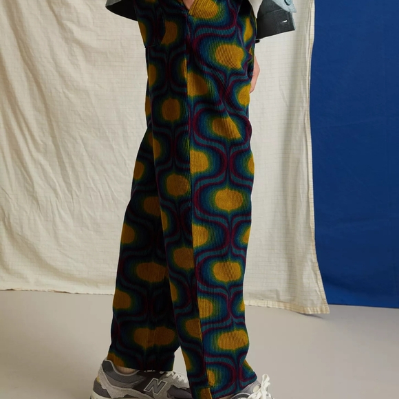 Urban Outfitters Unisex Corduroy Pschedelic Rainbow Drawstring Beach Pants M - Picture 10 of 11